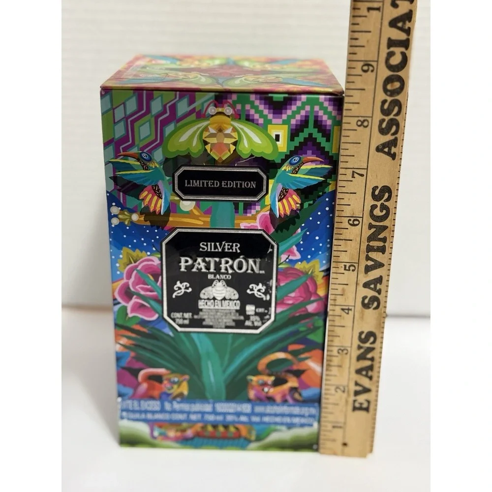 Patron, Silver, Limited Edition. Tequila Tin Box – Empty. Colorful Mexican Folk‎